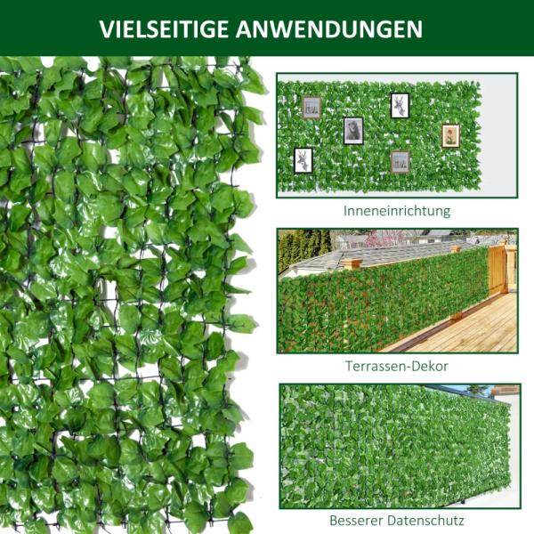 Sichtschutz Künstliche Hecke Wanddekoration 1x3m Hellgrün - Palo24