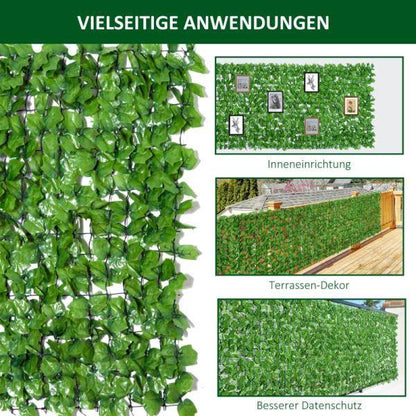 Sichtschutz Künstliche Hecke Wanddekoration 1x3m Hellgrün - Palo24