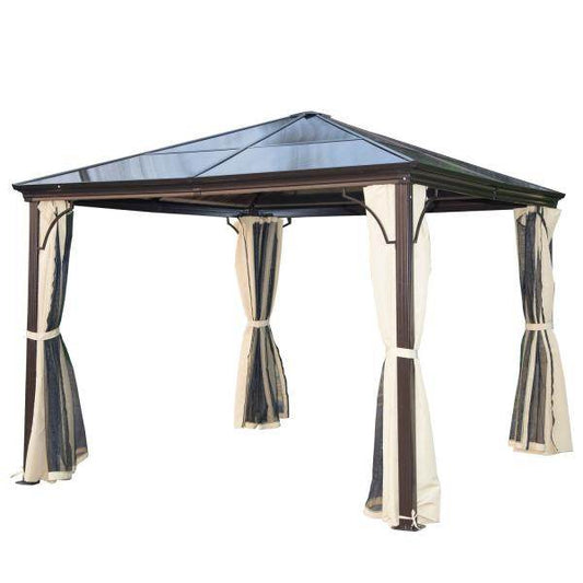 Luxus Pavillon Alu Partyzelt mit lichtdurchlässigem PC Dach - Palo24