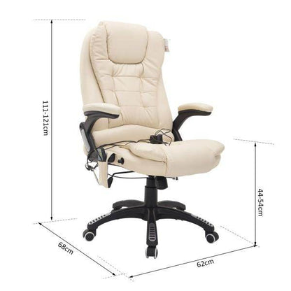 Bürosessel Massage und Wärmefunktion Gaming Stuhl Creme - Palo24