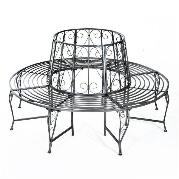 Baumbank Rundbank 360° Gartenbank Sitzbank Baumbänke Metall ?160cm - Palo24