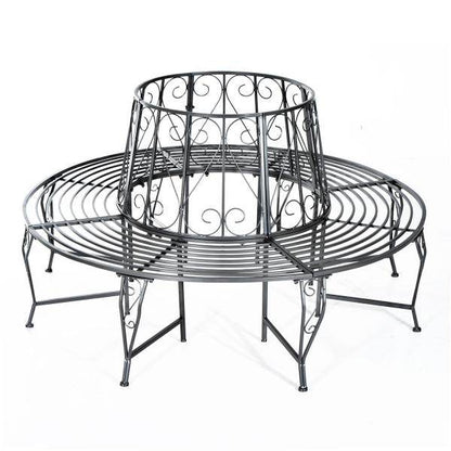 Baumbank Rundbank 360° Gartenbank Sitzbank Baumbänke Metall ?160cm - Palo24