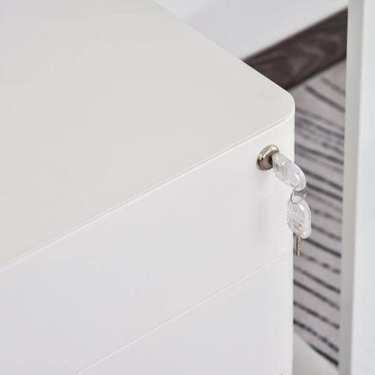Rollcontainer mobiler Aktenschrank mit 3 Schubladen weiss - Palo24