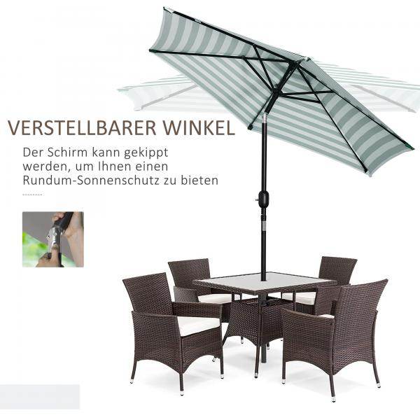 Sonnenschirm Gartenschirm Terrassenschirm Gestell Stahl Grüner Streifen - Palo24