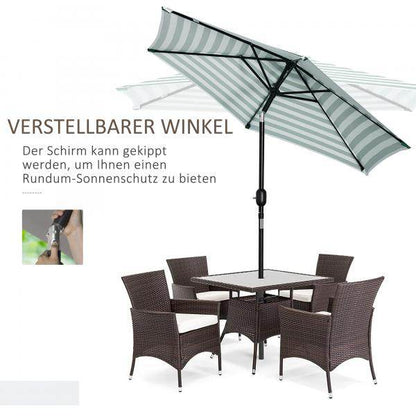 Sonnenschirm Gartenschirm Terrassenschirm Gestell Stahl Grüner Streifen - Palo24