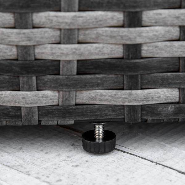 5-tlg. Rattan Sonneninsel Loungegruppe mit Sonnendach grau - Palo24