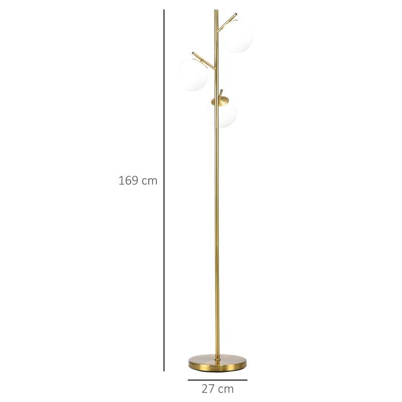 Stehleuchte 3 Lampenschirmen Gold - Palo24
