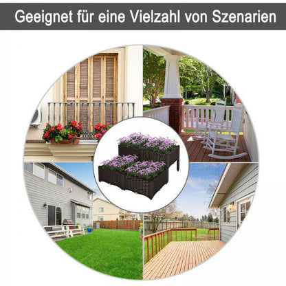 Hochbeet, 4-teiliger Pflanzkasten mit Abflusslöchern, Blumenkasten - Palo24