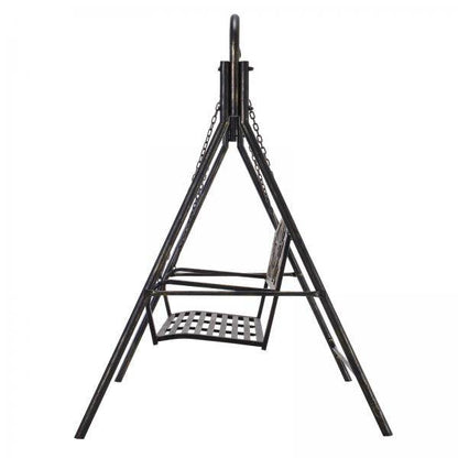 Gartenschaukel für 2 Personen Hollywoodschaukel Schaukelbank Metall Bronze - Palo24