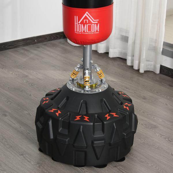 Standboxsack Erwachsene Freistehender Boxtrainingsgerät mit Saugfuß Schwarz+Rot - Palo24