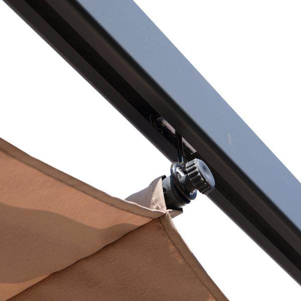 Pergola Pavillon Terrassenüberdachung mit Schiebedach Garten Alu Kohlegrau+Kaffeebraun 3x3x2,23 m - Palo24