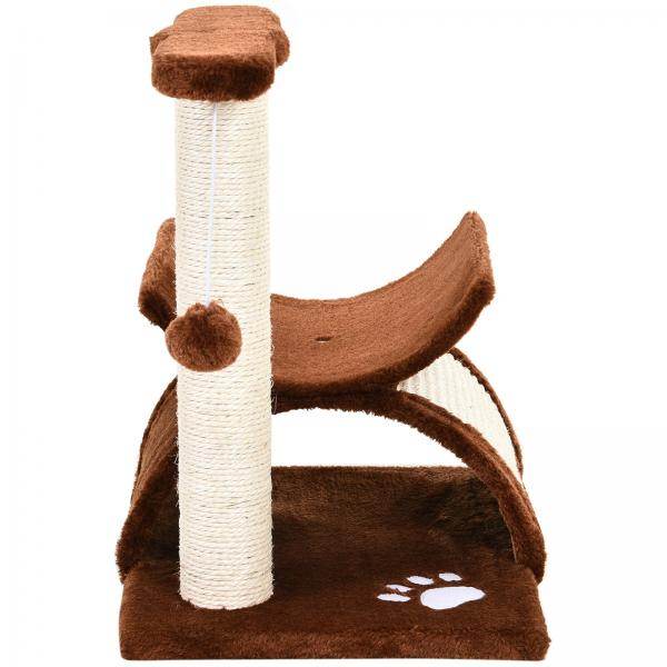 Katzenkratzbaum Spielbaum Kratzbaum Katzen mit Ball Braun L40 x B30 x H43 cm - Palo24
