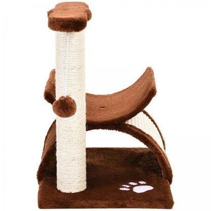 Katzenkratzbaum Spielbaum Kratzbaum Katzen mit Ball Braun L40 x B30 x H43 cm - Palo24