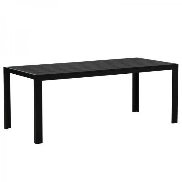 Gartentisch Aluminium Terrasse Holz-Kunststoff Polyholz schwarz - Palo24