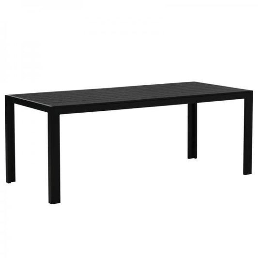 Gartentisch Aluminium Terrasse Holz-Kunststoff Polyholz schwarz - Palo24