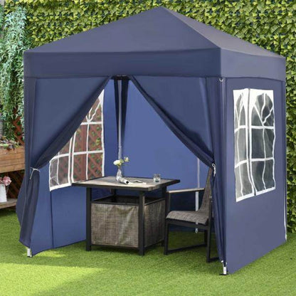 Faltpavillon Festzelt 2 grosse Fenster blau, 2x2x2,4 m - Palo24