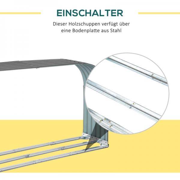 Kaminholzregal Aussen Holzunterstand Kaminholz Stapelhilfe Stahl Grau - Palo24
