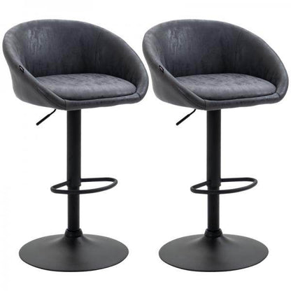 2er-Set Barhocker, höhenverstellbar, 360-Grad-Schwenk-Design, Grau - Palo24