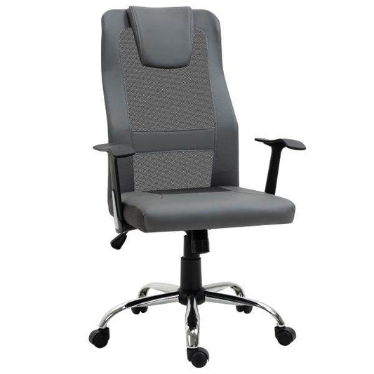 Bürostuhl höhenverstellbar Chefsessel Gaming Stuhl ergonomisch PU grau - Palo24