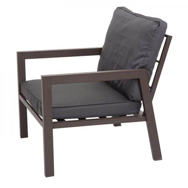 Garnitur Gartenlounge Gartengarnitur Lounge-Set Sitzgruppe Sofa, Metall ~ Polster grau - Palo24