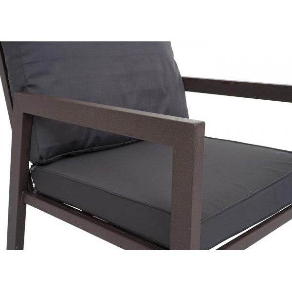 Garnitur Gartenlounge Gartengarnitur Lounge-Set Sitzgruppe Sofa, Metall ~ Polster grau - Palo24