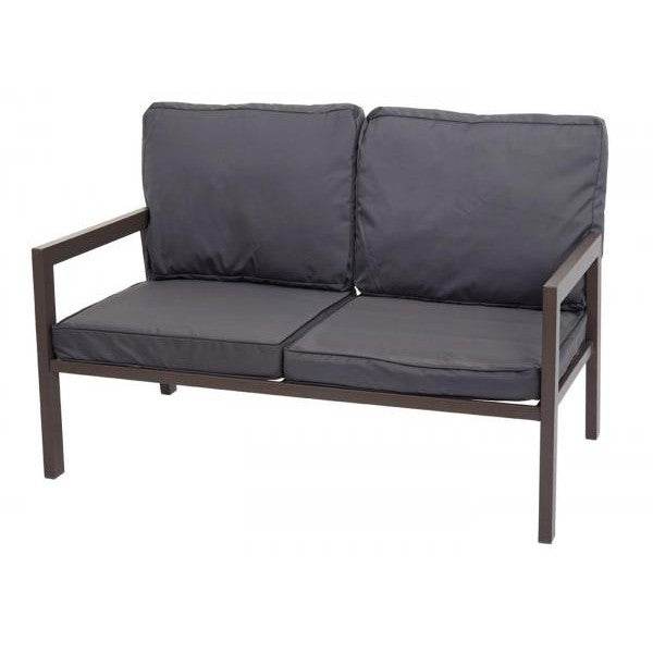 Garnitur Gartenlounge Gartengarnitur Lounge-Set Sitzgruppe Sofa, Metall ~ Polster grau - Palo24