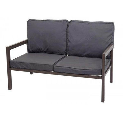 Garnitur Gartenlounge Gartengarnitur Lounge-Set Sitzgruppe Sofa, Metall ~ Polster grau - Palo24