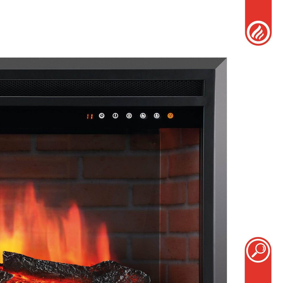 Kamineinsatz/Einbaukamin Luca 23 Zoll 900/1800 Watt Schwarz - Palo24