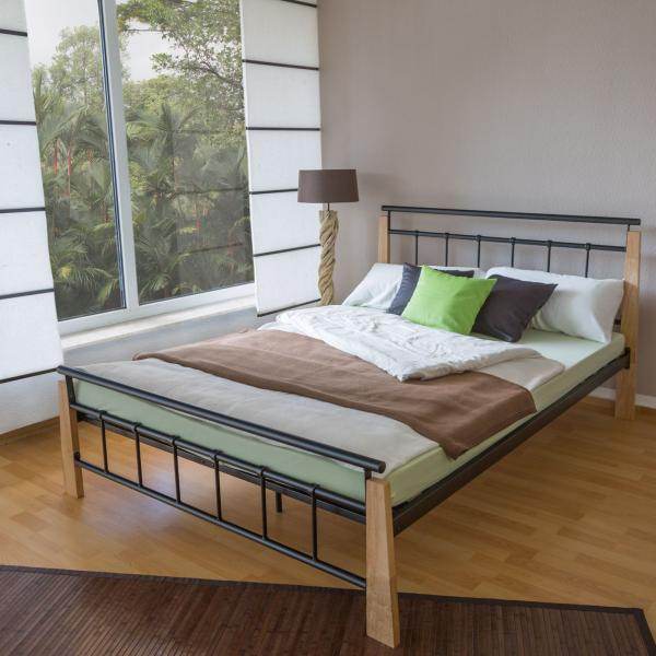 Metallbett 180x200 cm Bettgestell Doppelbett 5072 schwarz - Palo24
