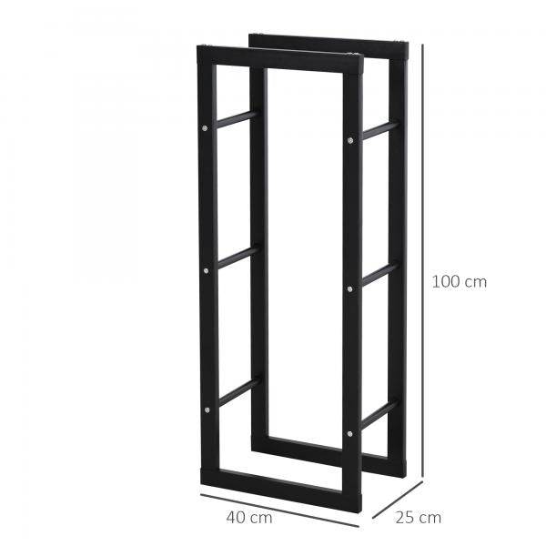 Kaminholzständer Kaminholzregal 100kg Stahl Schwarz - Palo24