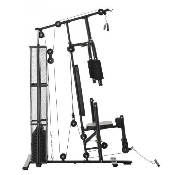 Gym Kraftstation Fitnessstation Multigym Fitnessgerät inkl. Gewichten Metall PU - Palo24
