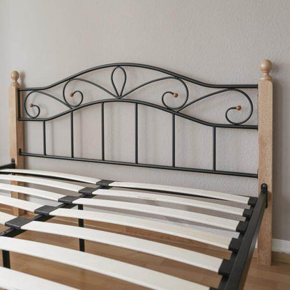 Metallbett 140 x 200 Bettgestell Doppelbett Bettrahmen Lattenrost schwarz - Palo24