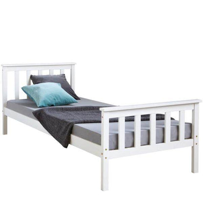 Jugendbett Einzelbett Kinderbett Bettgestell 90x200 weiss Tagesbett Holzbett - Palo24