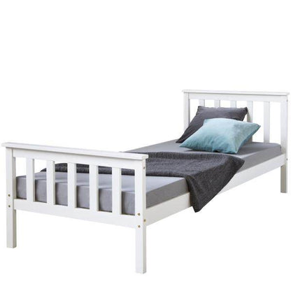 Jugendbett Einzelbett Kinderbett Bettgestell 90x200 weiss Tagesbett Holzbett - Palo24