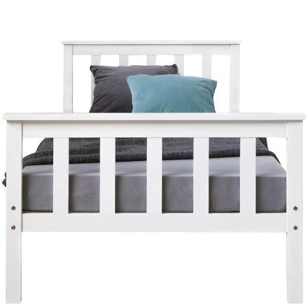 Jugendbett Einzelbett Kinderbett Bettgestell 90x200 weiss Tagesbett Holzbett - Palo24