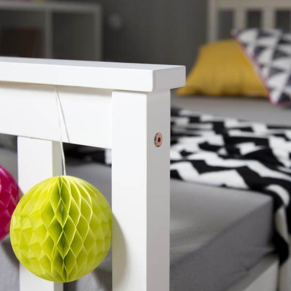 Jugendbett Einzelbett Kinderbett Bettgestell 90x200 weiss Tagesbett Holzbett - Palo24