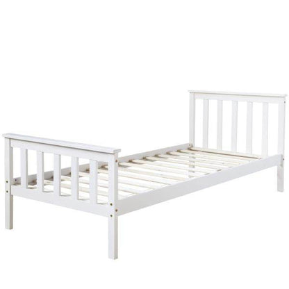 Jugendbett Einzelbett Kinderbett Bettgestell 90x200 weiss Tagesbett Holzbett - Palo24