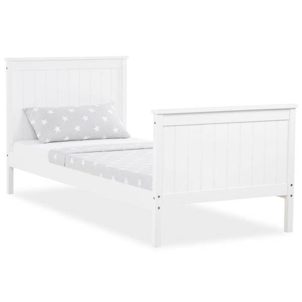 Jugendbett Einzelbett Holzbett Bettgestell 90x200 weiss Tagesbett Bett Kiefer - Palo24