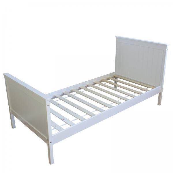 Jugendbett Einzelbett Holzbett Bettgestell 90x200 weiss Tagesbett Bett Kiefer - Palo24