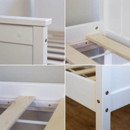 Jugendbett Einzelbett Holzbett Bettgestell 90x200 weiss Tagesbett Bett Kiefer - Palo24