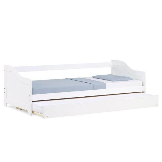 Kinderbett Funktionsbett Jugendbett Ausziehbett 90x200 weiss Kojenbett Gästebett - Palo24