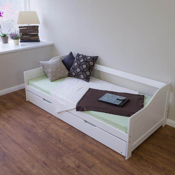 Kinderbett Funktionsbett Jugendbett Ausziehbett 90x200 weiss Kojenbett Gästebett - Palo24