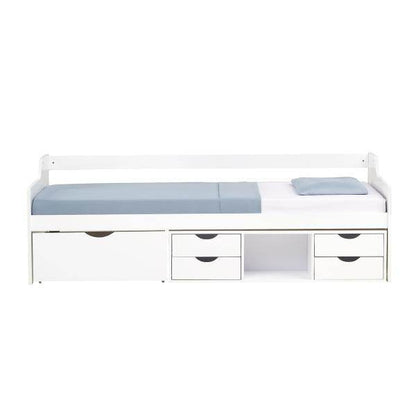 Kinderbett Funktionsbett Jugendbett Kojenbett Einzelbett weiss Schubladen - Palo24