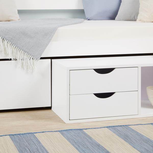 Kinderbett Funktionsbett Jugendbett Kojenbett Einzelbett weiss Schubladen - Palo24