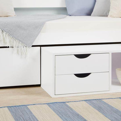 Kinderbett Funktionsbett Jugendbett Kojenbett Einzelbett weiss Schubladen - Palo24