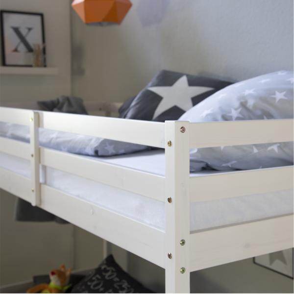 Kinderbett Etagenbett Kinder Hochbett Jugendbett mit Leiter, 90 x 200 cm weiss - Palo24
