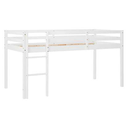 Lit mezzanine lit ludique lit enfant échelle pin blanc 90x200 lit jeunesse massif
