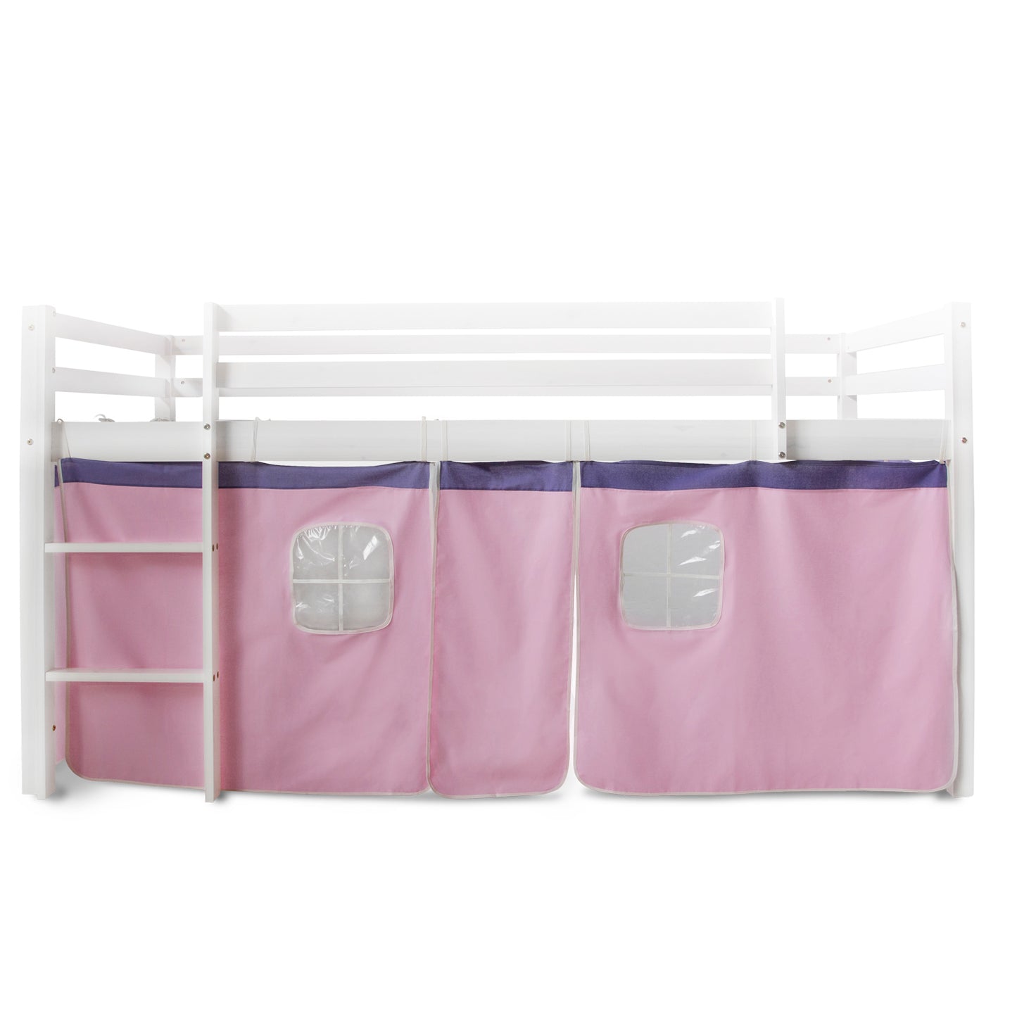 Bettumrandung Bettvorhang für Hochbett Vorhang Stoff Baumwolle Rosa
