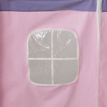 Bettumrandung Bettvorhang für Hochbett Vorhang Stoff Baumwolle Rosa