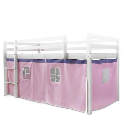 Bettumrandung Bettvorhang für Hochbett Vorhang Stoff Baumwolle Rosa
